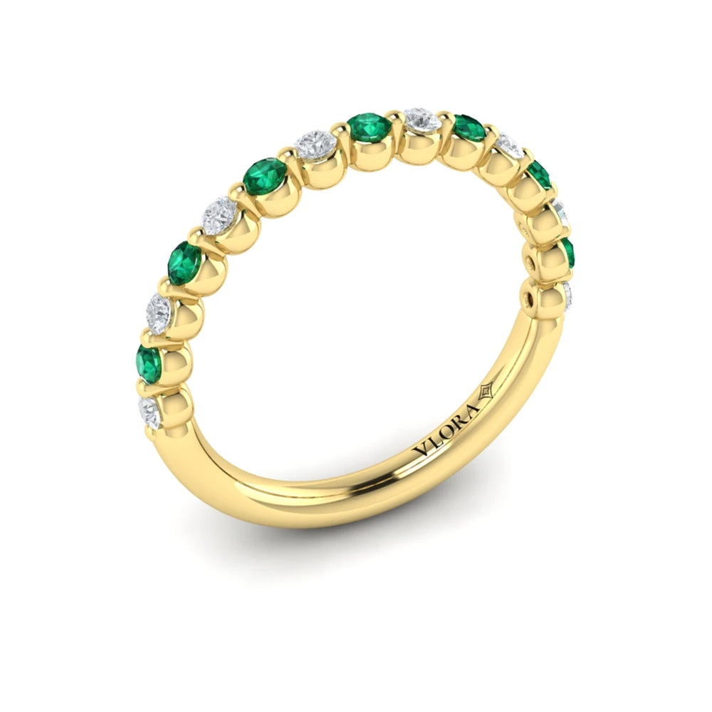 Diamond and Emerald Ring Yellow Gold