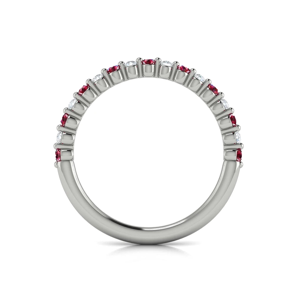 Diamond and Ruby Ring White Gold