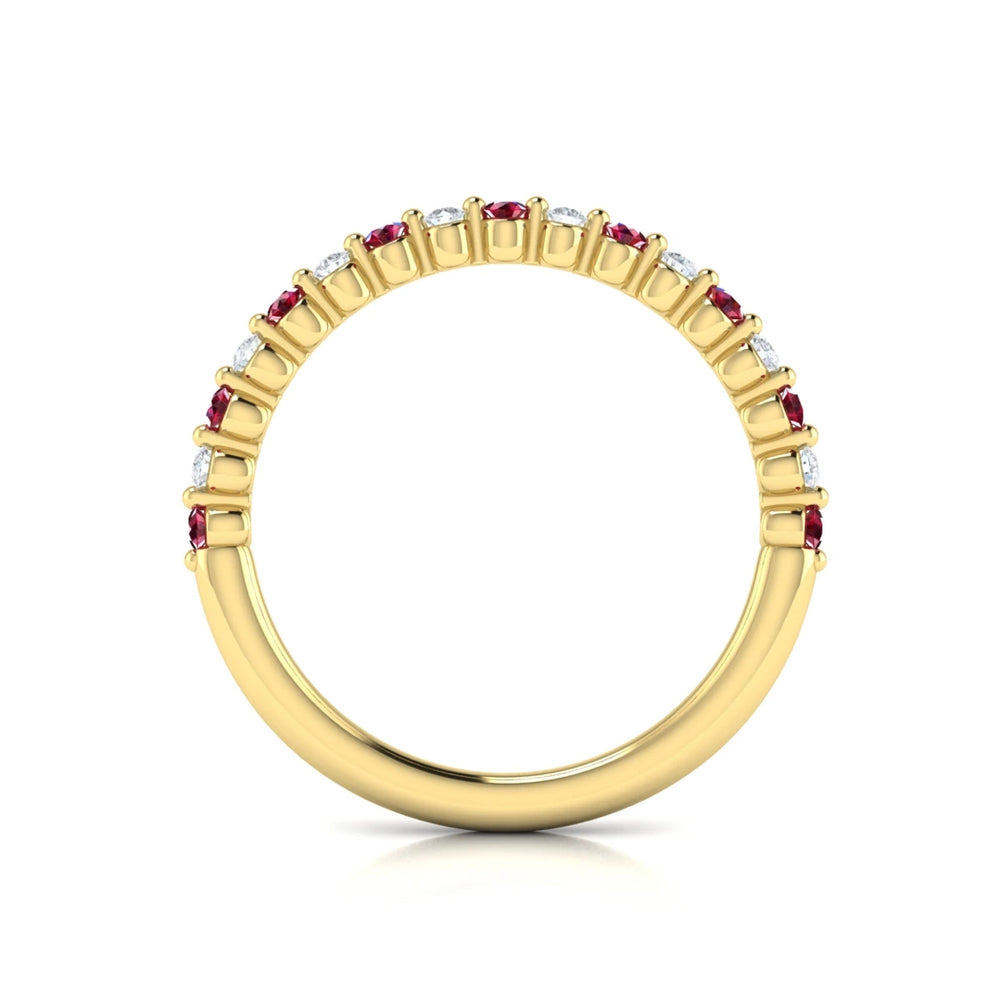 Diamond and Ruby Ring Yellow Gold