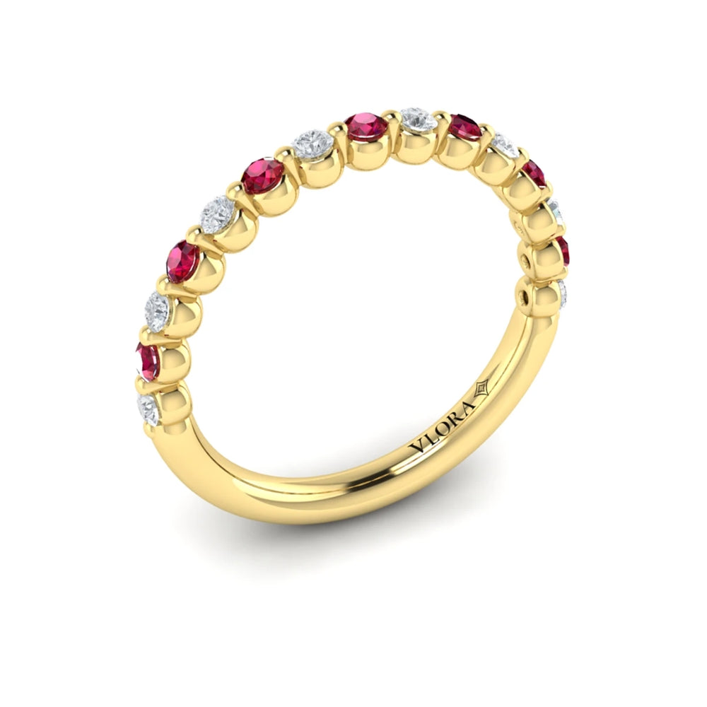 Diamond and Ruby Ring Yellow Gold