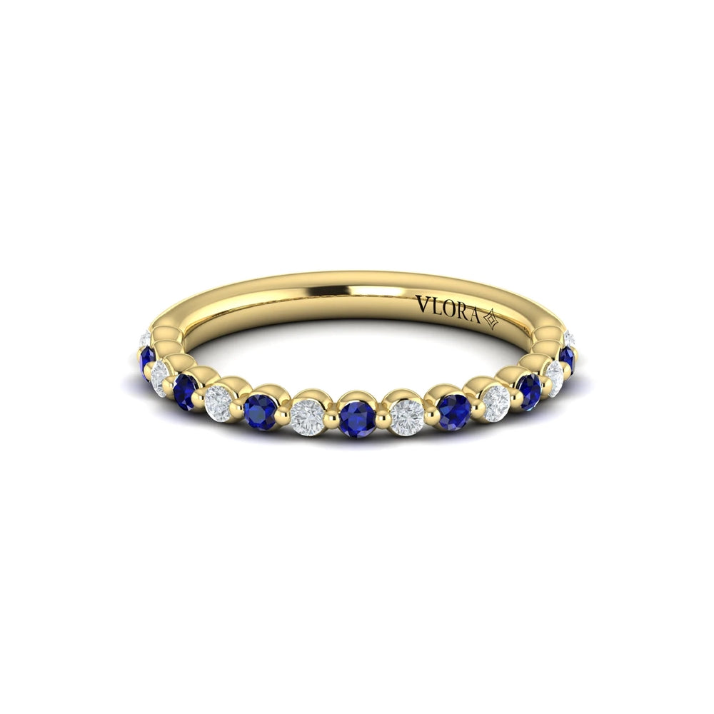 Diamond and Blue Sapphire Ring Yellow Gold