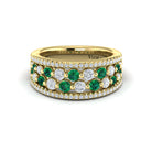14k Yellow Gold Emerald & Diamond Ring, 0.52ct