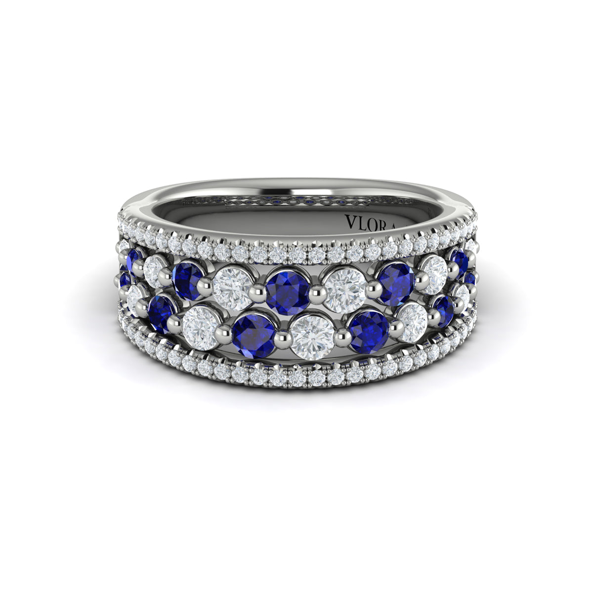 14k White Gold Sapphire & Diamond Ring, 0.65ct