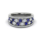 14k White Gold Sapphire & Diamond Ring, 0.65ct