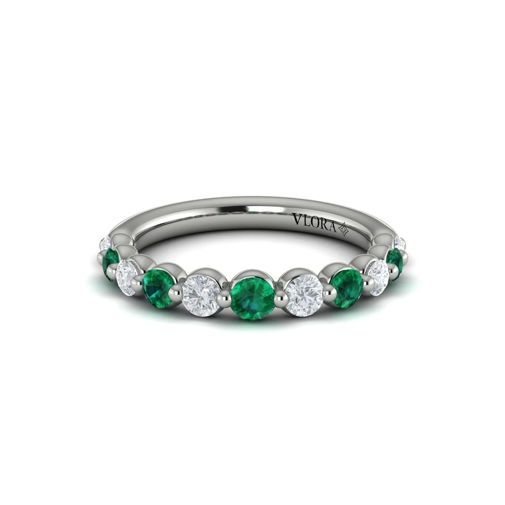 Diamond and Emerald Ring Platinum