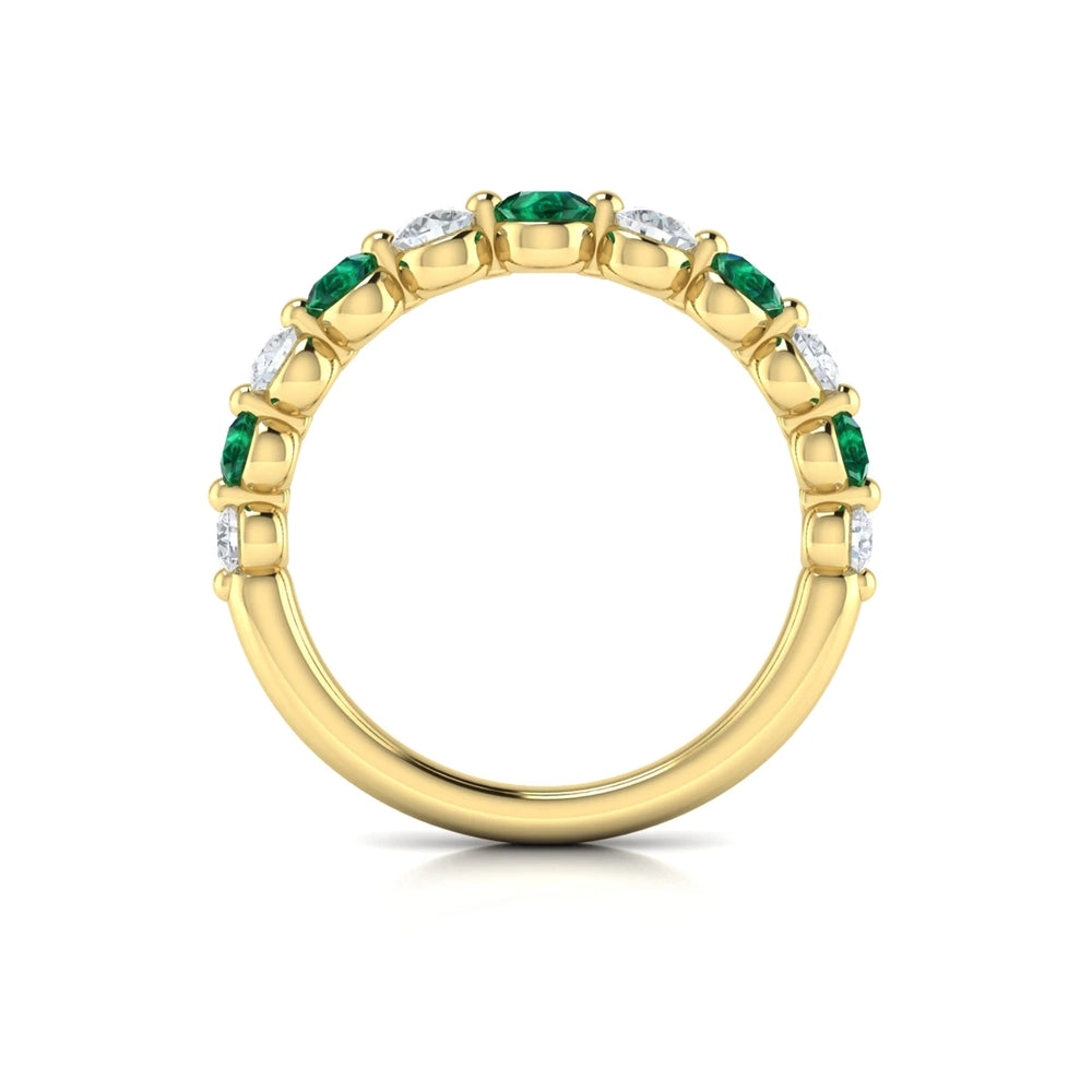 Diamond and Emerald Ring Yellow Gold