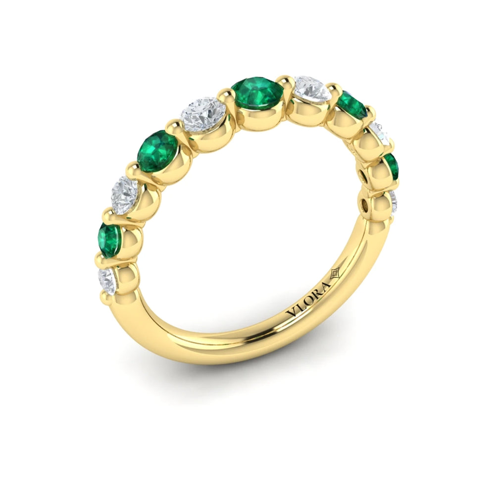Diamond and Emerald Ring Yellow Gold