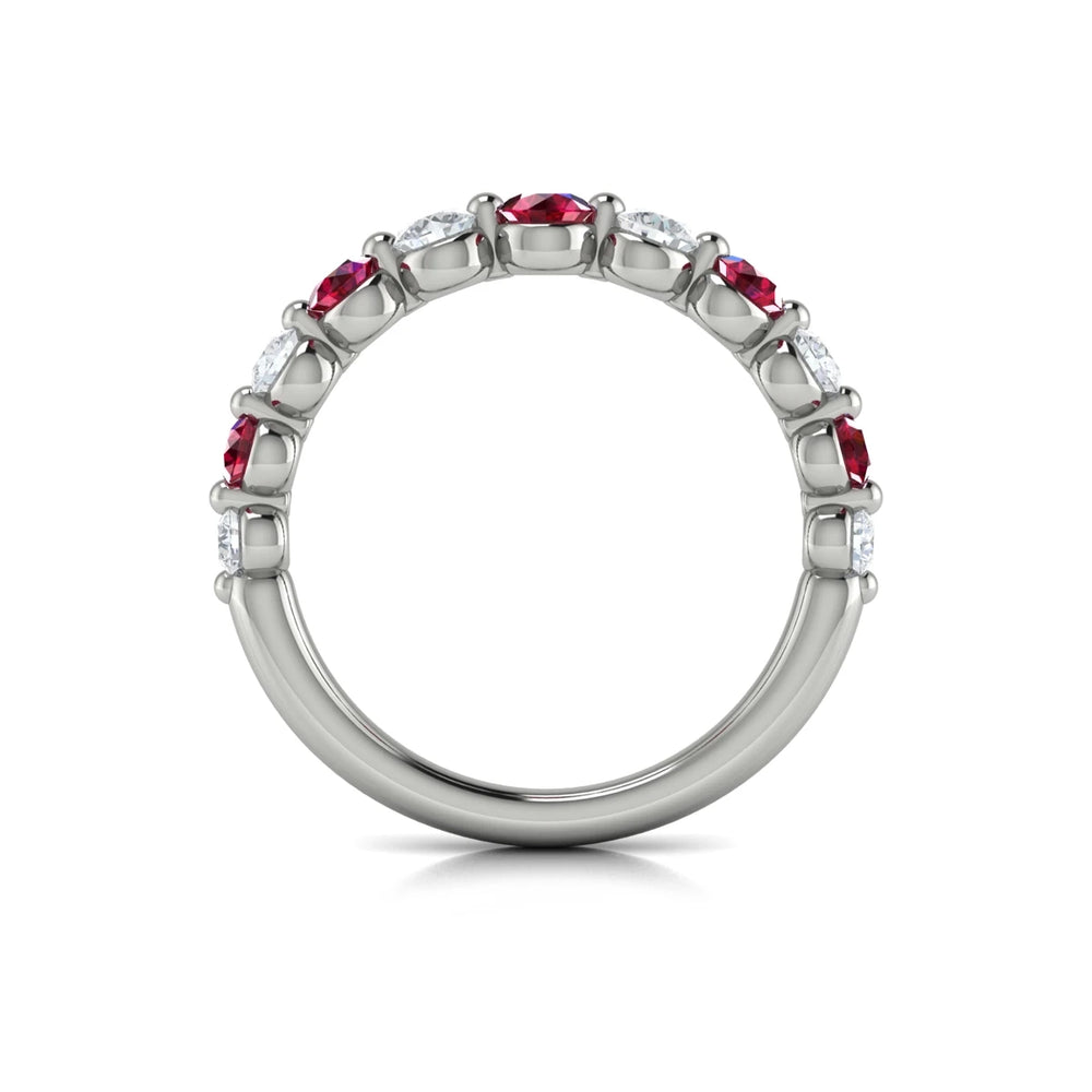 Diamond and Ruby Ring White Gold