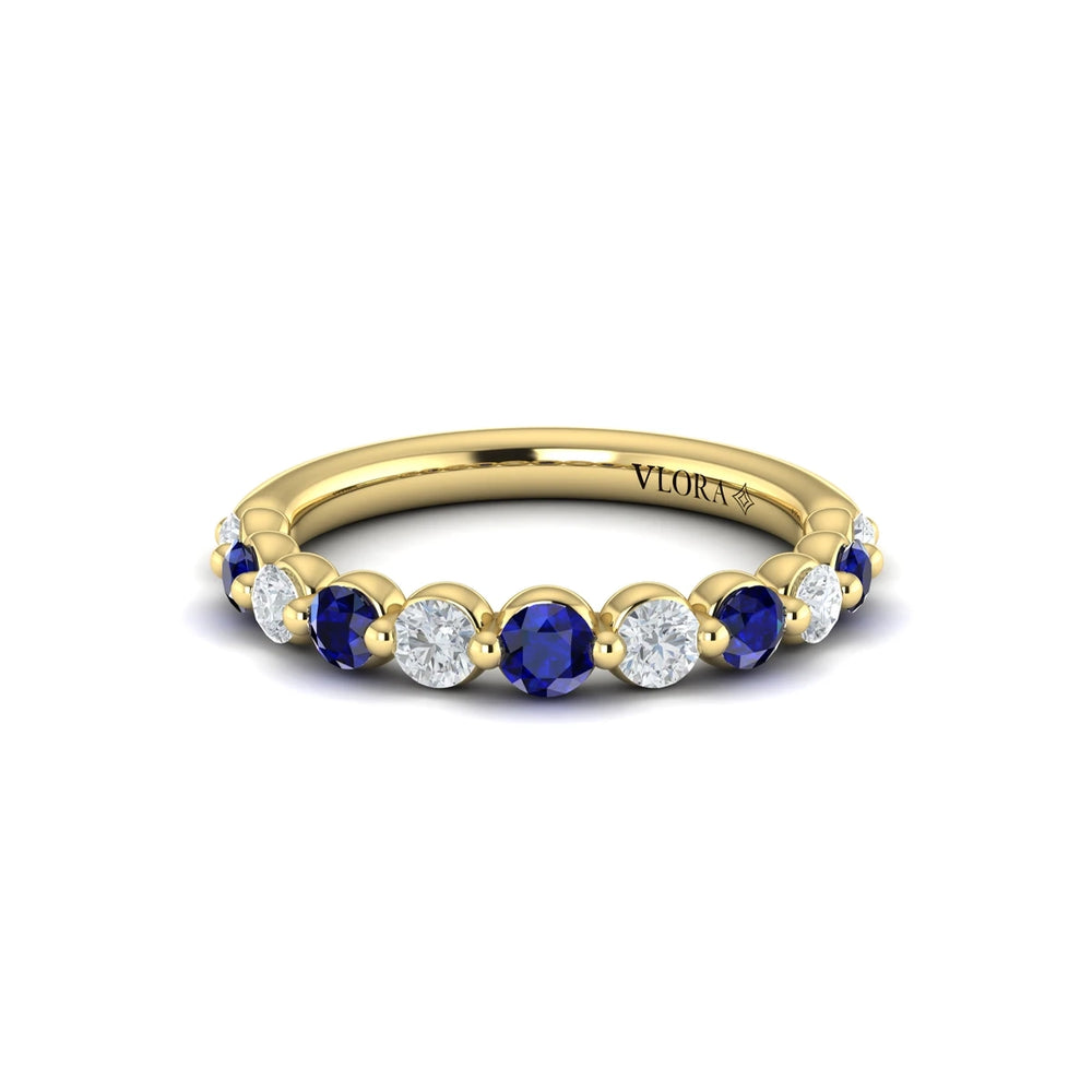 Diamond and Sapphire Ring Yellow Gold
