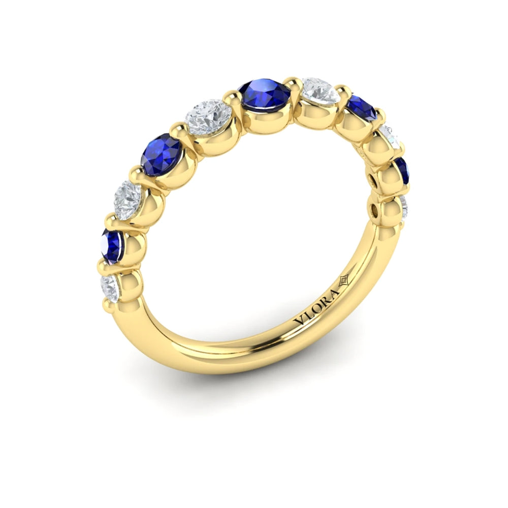 Diamond and Sapphire Ring Yellow Gold