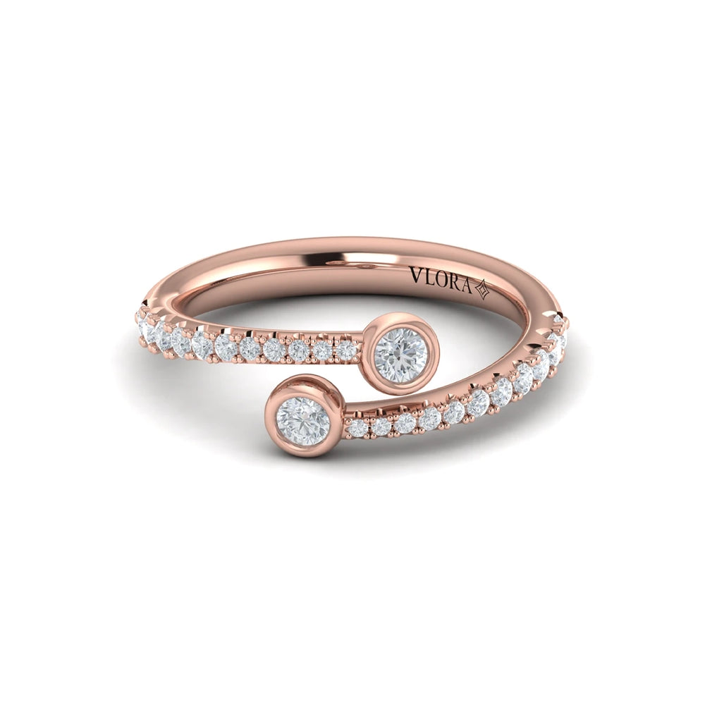Diamond Double Wrap Ring Rose Gold