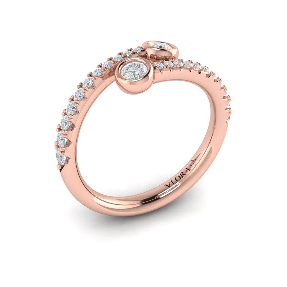Diamond Double Wrap Ring Rose Gold