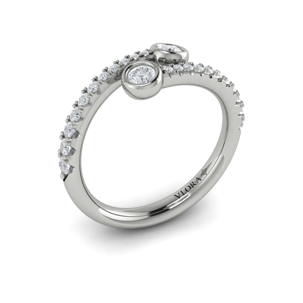 Diamond Double Wrap Ring Platinum