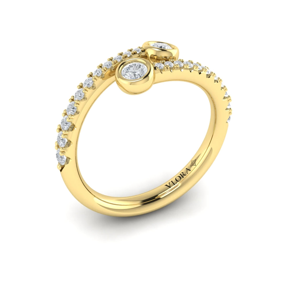 Diamond Double Wrap Ring Yellow Gold