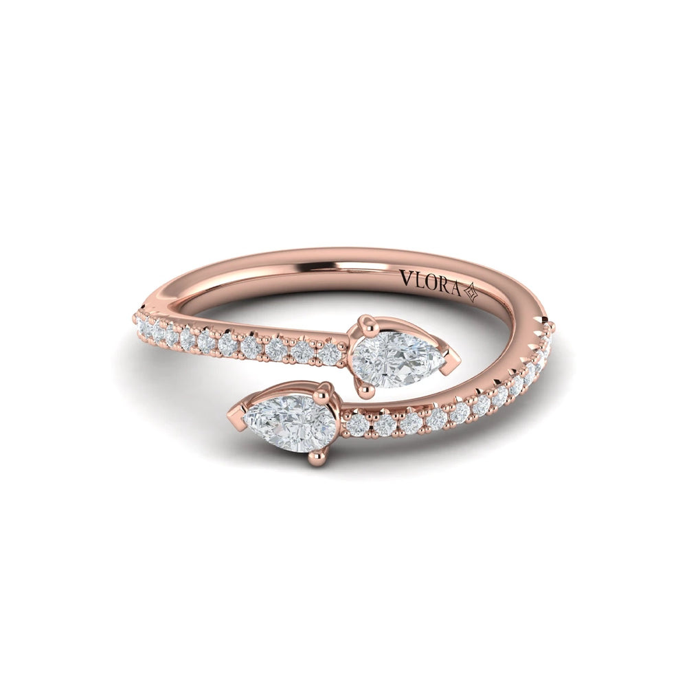 Pear Diamond Wrap Ring Rose Gold