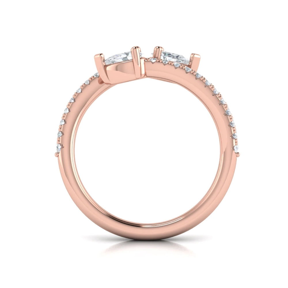 Pear Diamond Wrap Ring Rose Gold