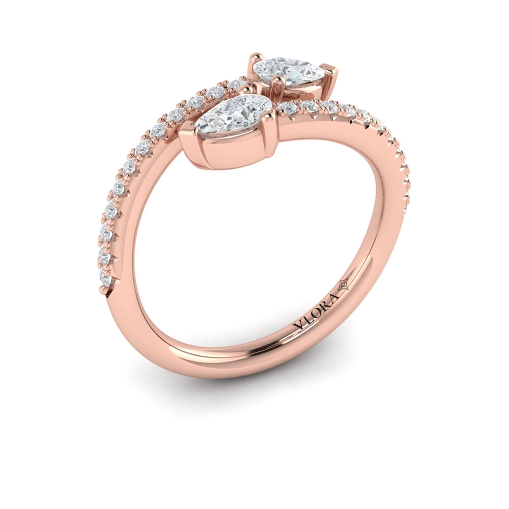 Pear Diamond Wrap Ring Rose Gold