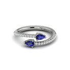 14k White Gold Sapphire & Diamond Ring, 0.48ct