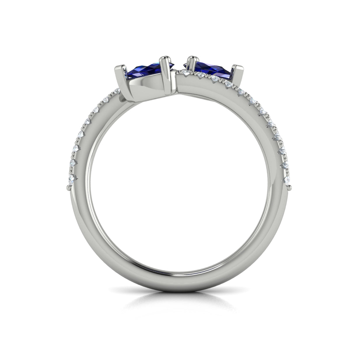 14k White Gold Sapphire & Diamond Ring, 0.48ct
