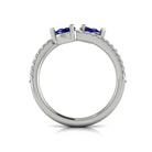 14k White Gold Sapphire & Diamond Ring, 0.48ct