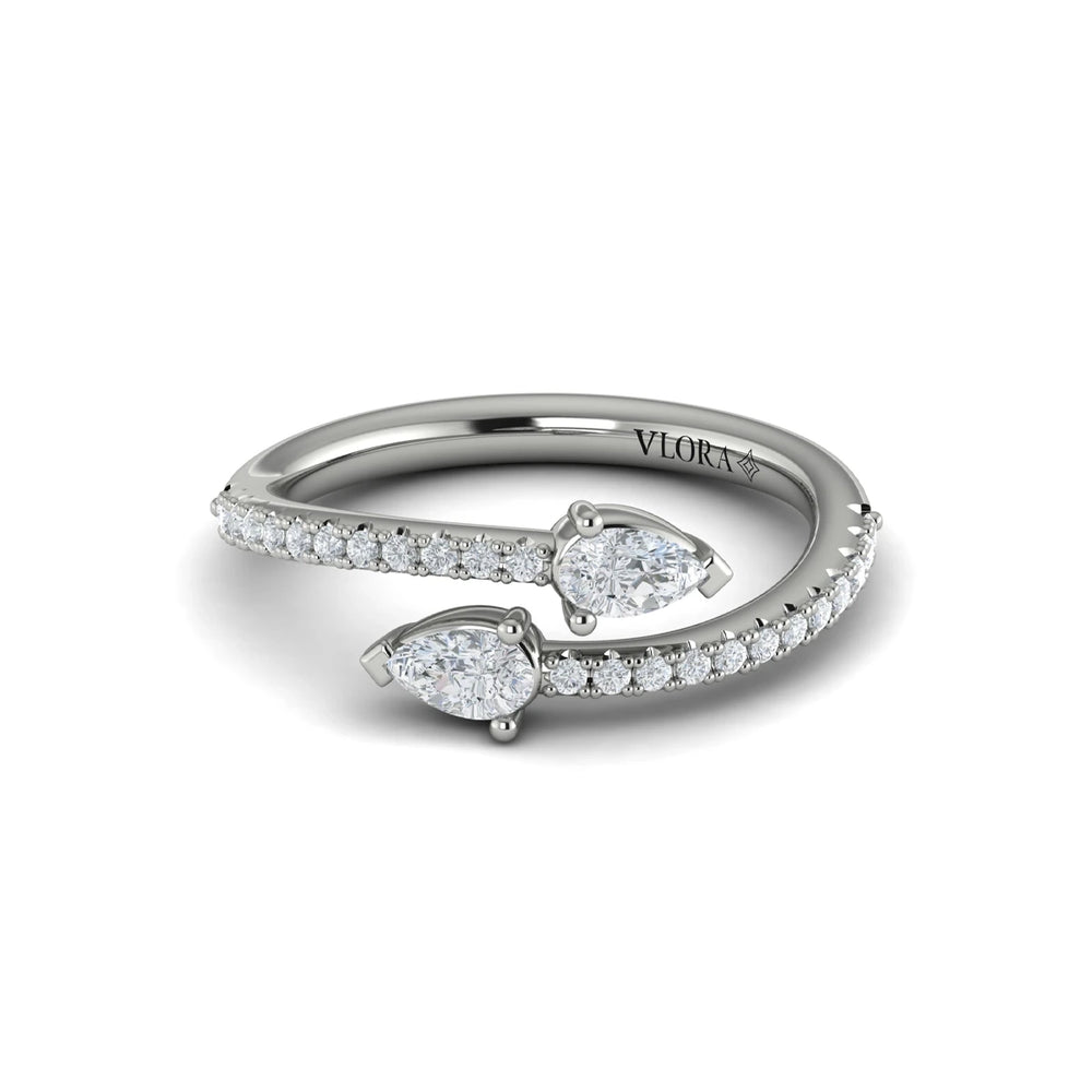 Pear Diamond Wrap Ring White Gold