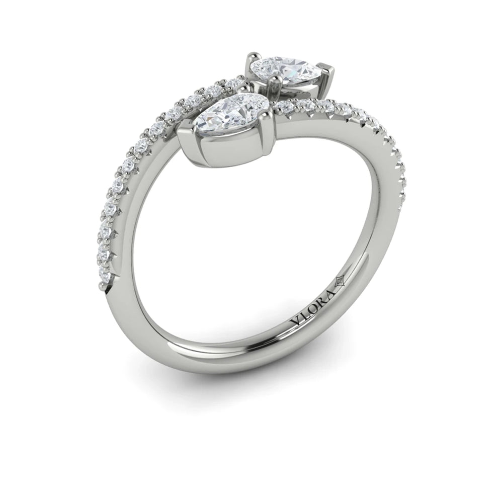 Pear Diamond Wrap Ring White Gold