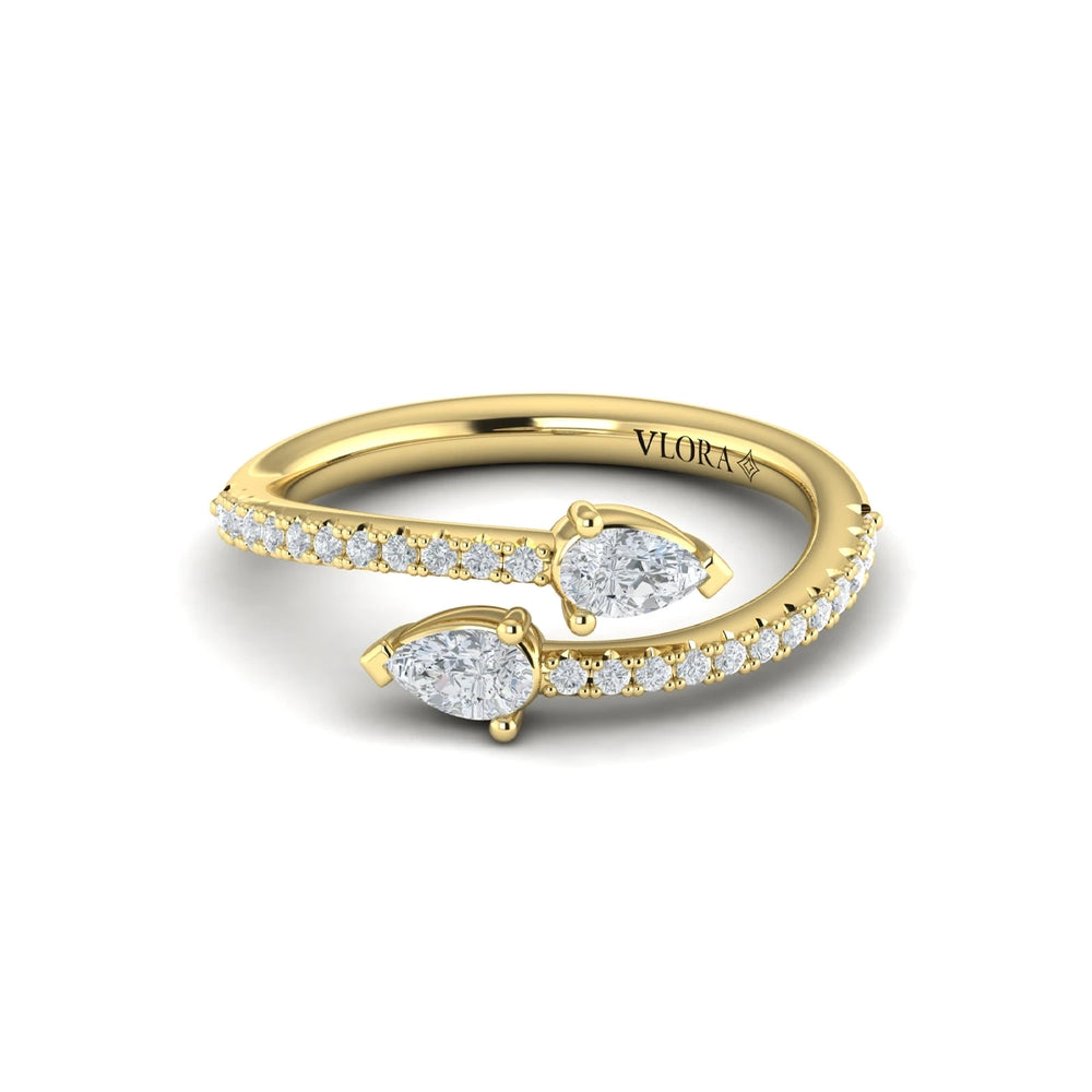 Pear Diamond Wrap Ring Yellow Gold