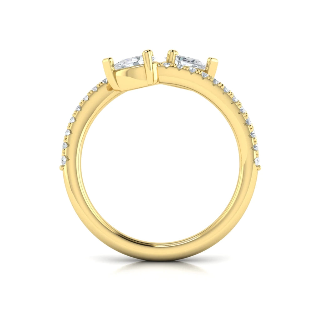 Pear Diamond Wrap Ring Yellow Gold
