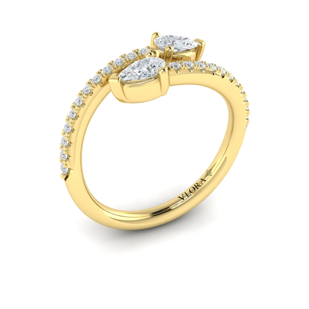 Pear Diamond Wrap Ring Yellow Gold