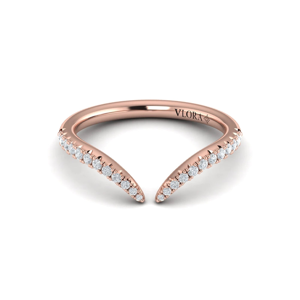 Diamond Open Chevron Ring Rose Gold