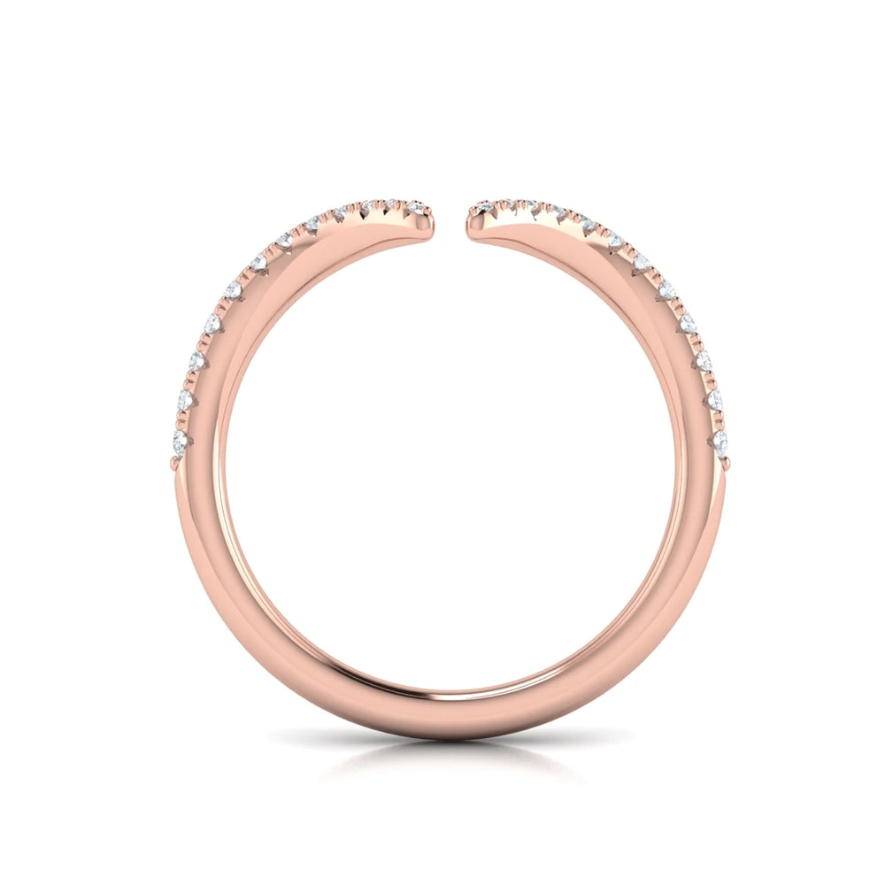 Diamond Open Chevron Ring Rose Gold