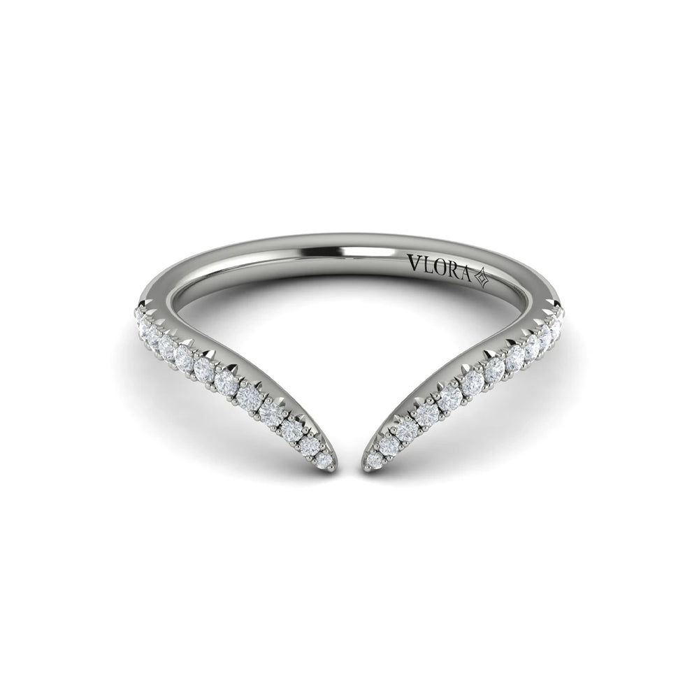 Diamond Open Chevron Ring White Gold