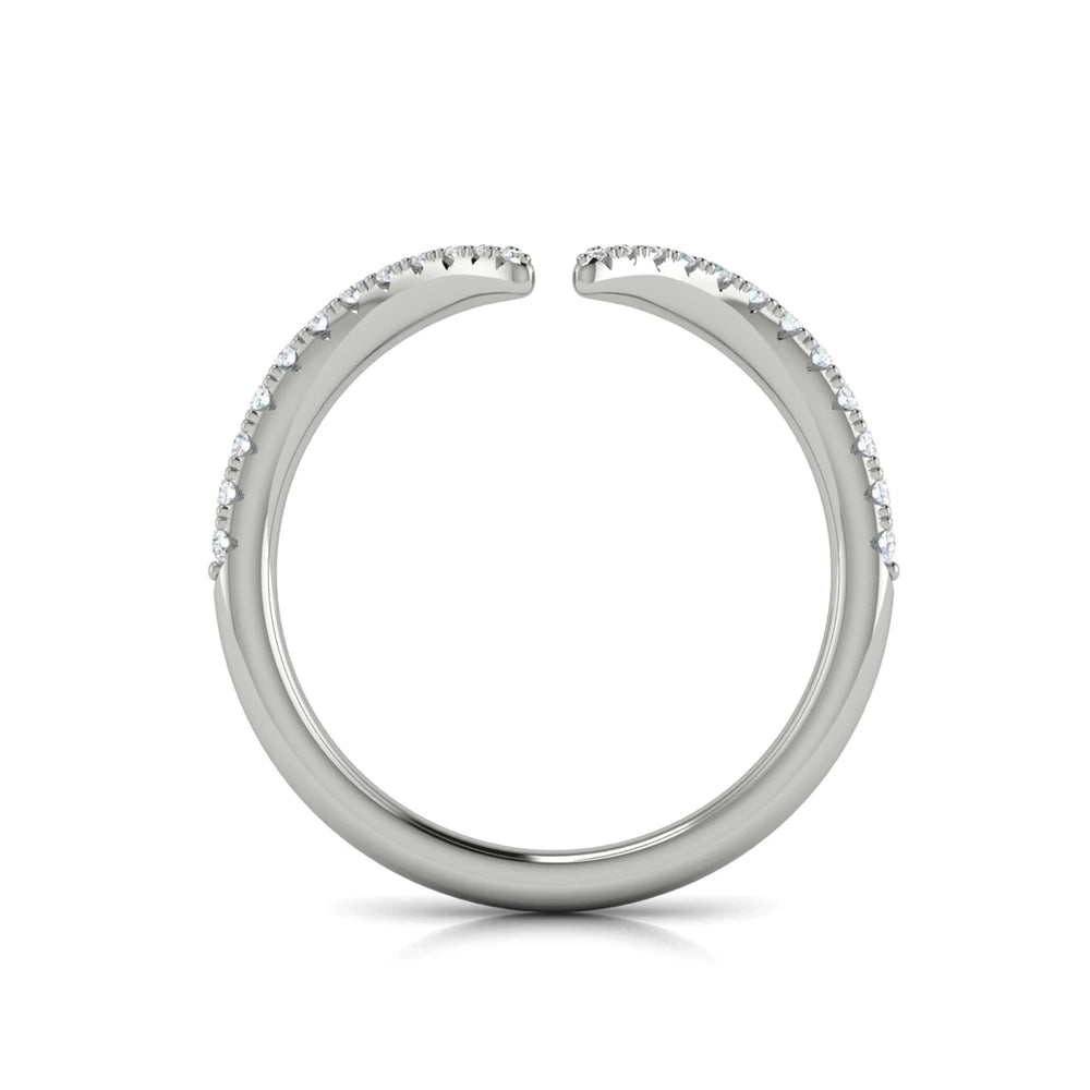 Diamond Open Chevron Ring White Gold