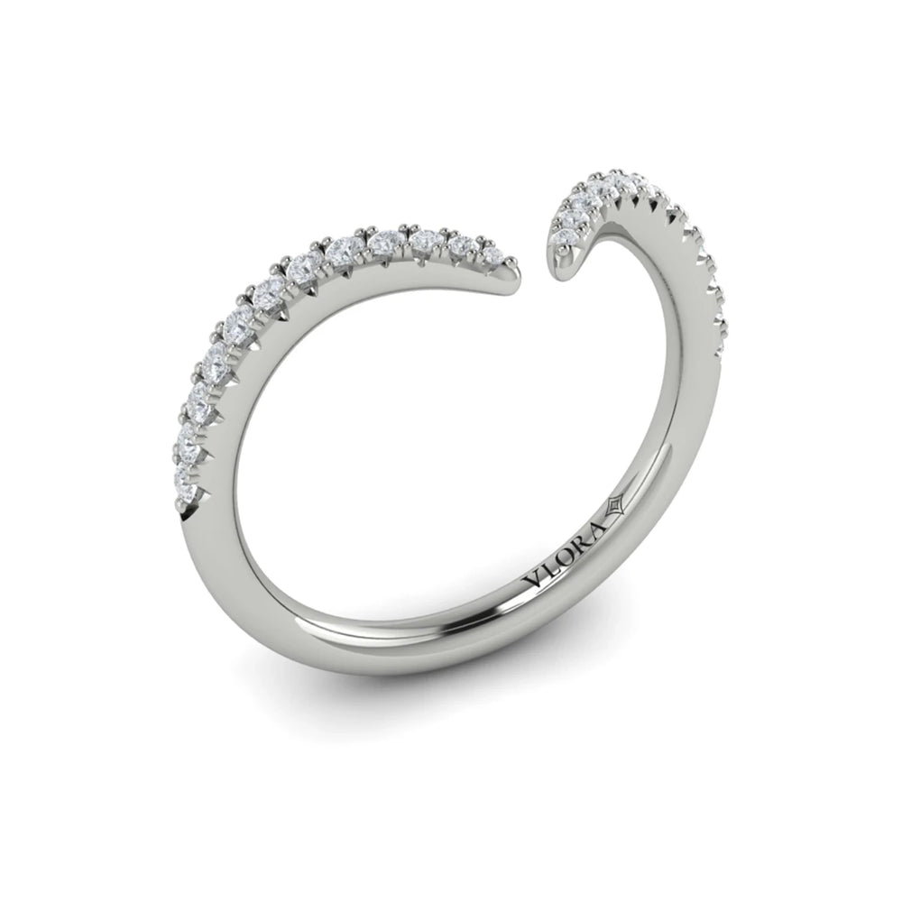 Diamond Open Chevron Ring White Gold