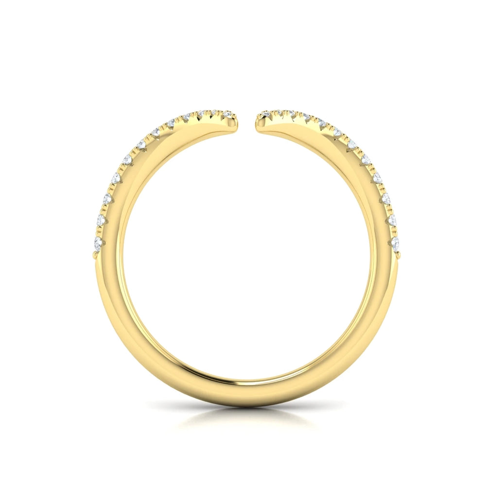 Diamond Open Chevron Ring Yellow Gold