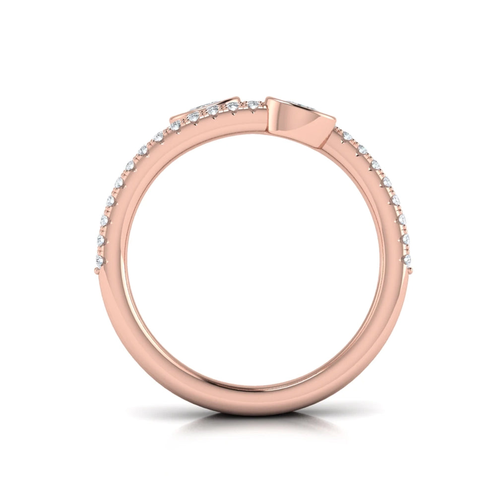 Diamond Three Row Oval Diamond Wrap Ring Rose Gold