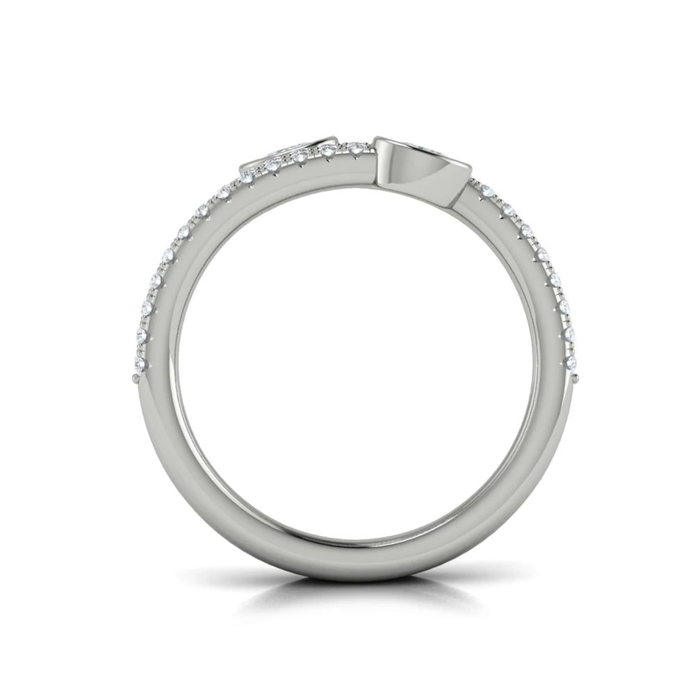Diamond Three Row Oval Diamond Wrap Ring White Gold