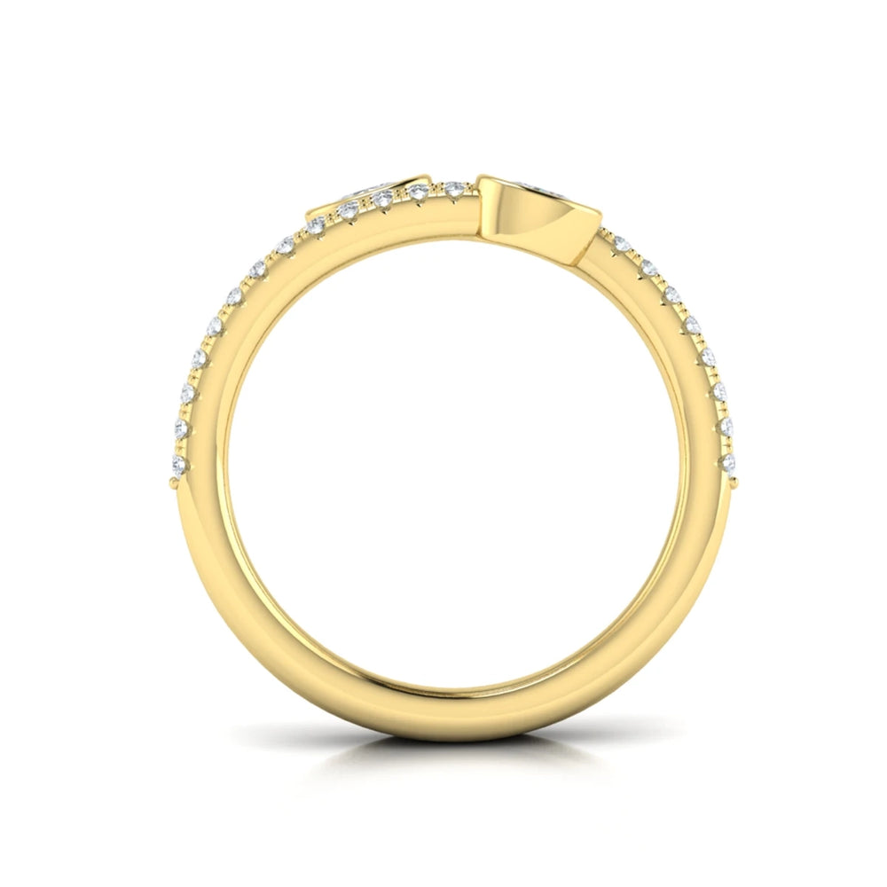 Diamond Three Row Oval Diamond Wrap Ring Yellow Gold