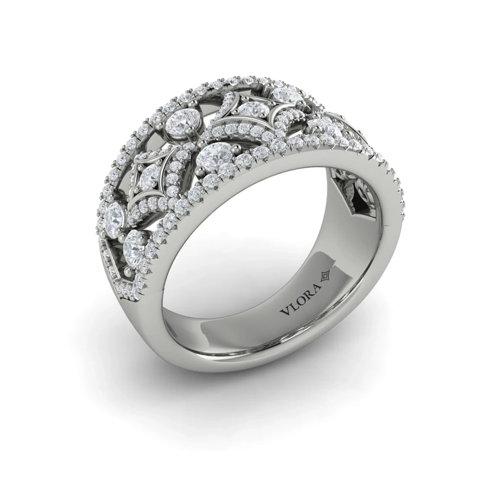 Diamond Open Vlora Star Ring Platinum
