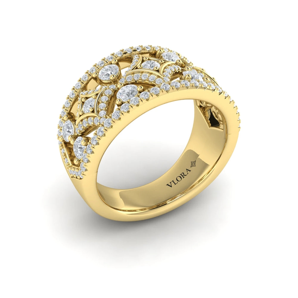 Diamond Open Vlora Star Ring Yellow Gold