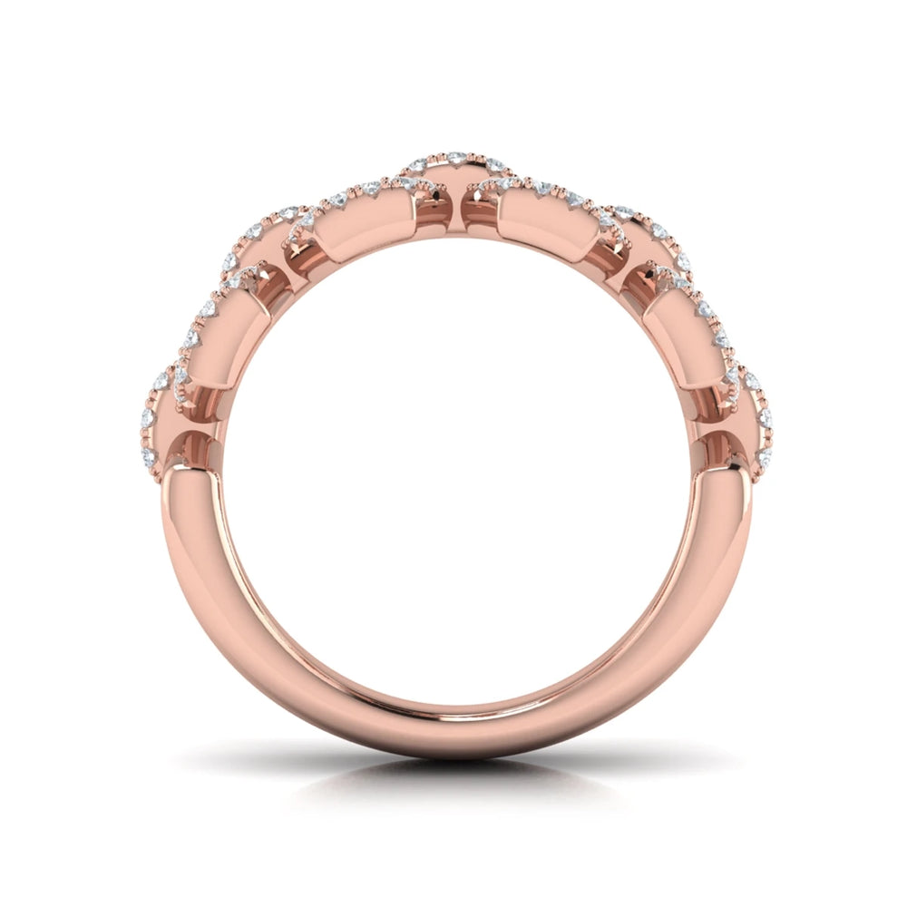 Diamond Link Ring Rose Gold