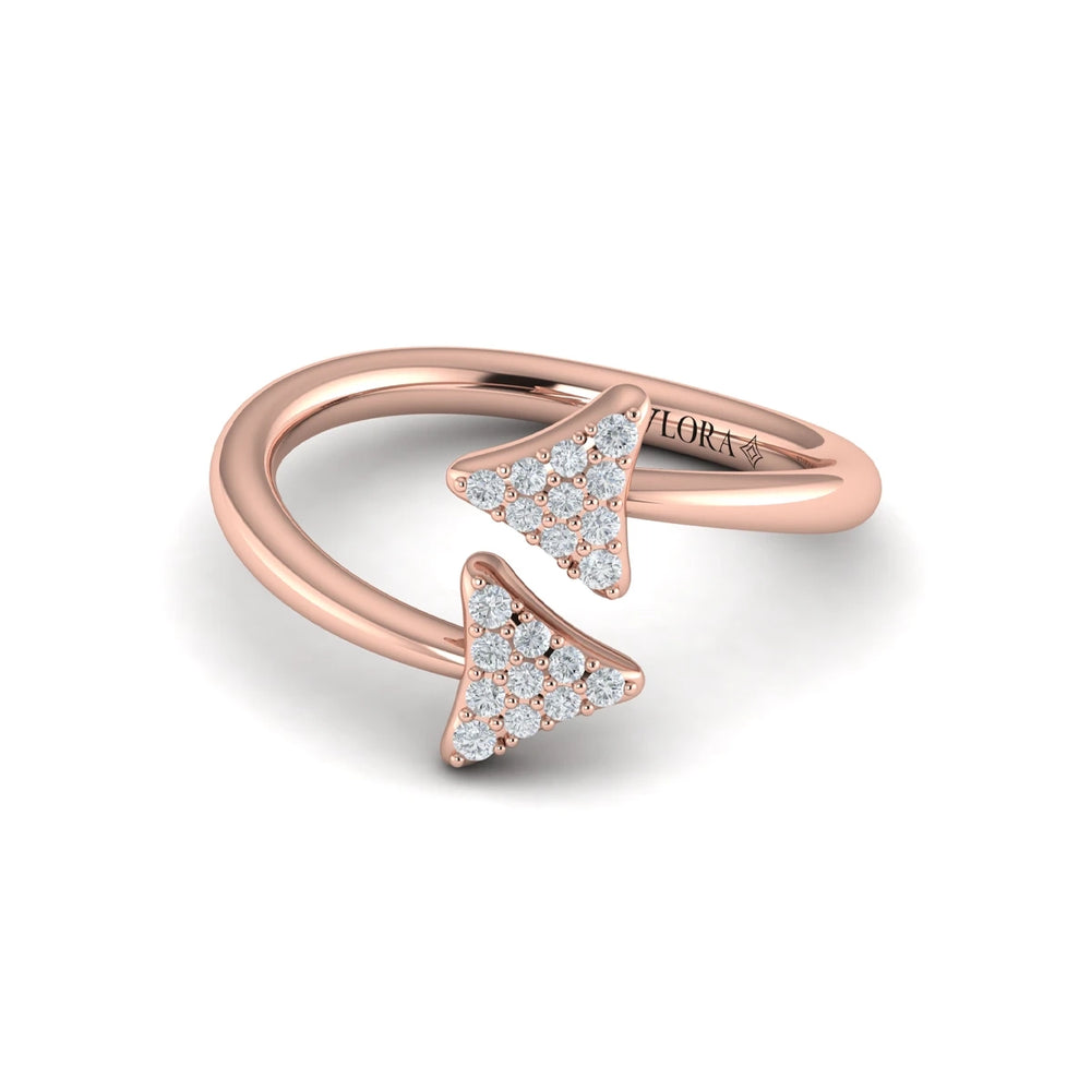 Diamond Trinity Wrap Ring Rose Gold
