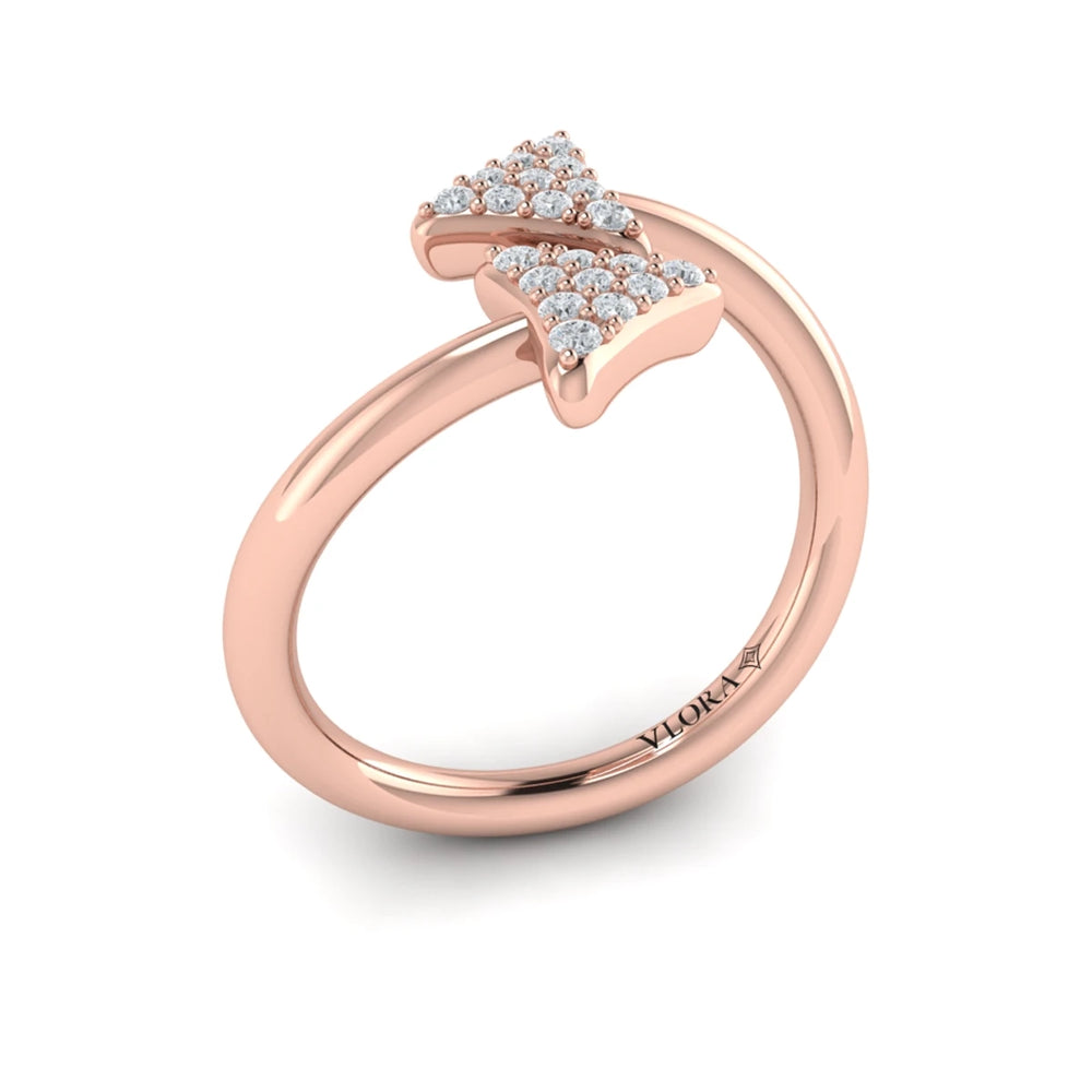 Diamond Trinity Wrap Ring Rose Gold
