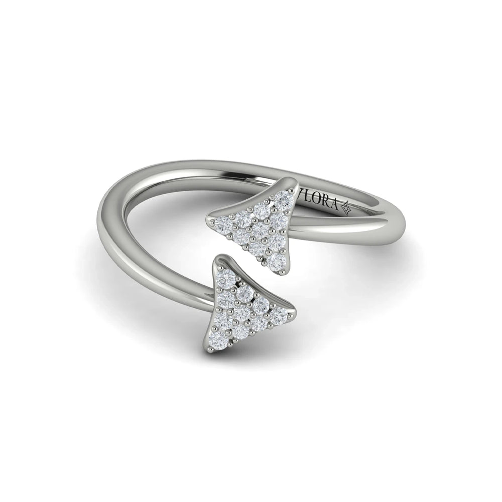 Diamond Trinity Wrap Ring White Gold