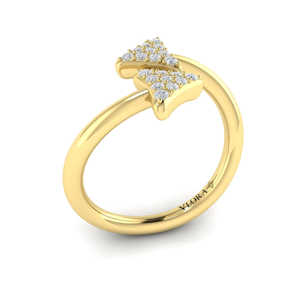 Diamond Trinity Wrap Ring Yellow Gold