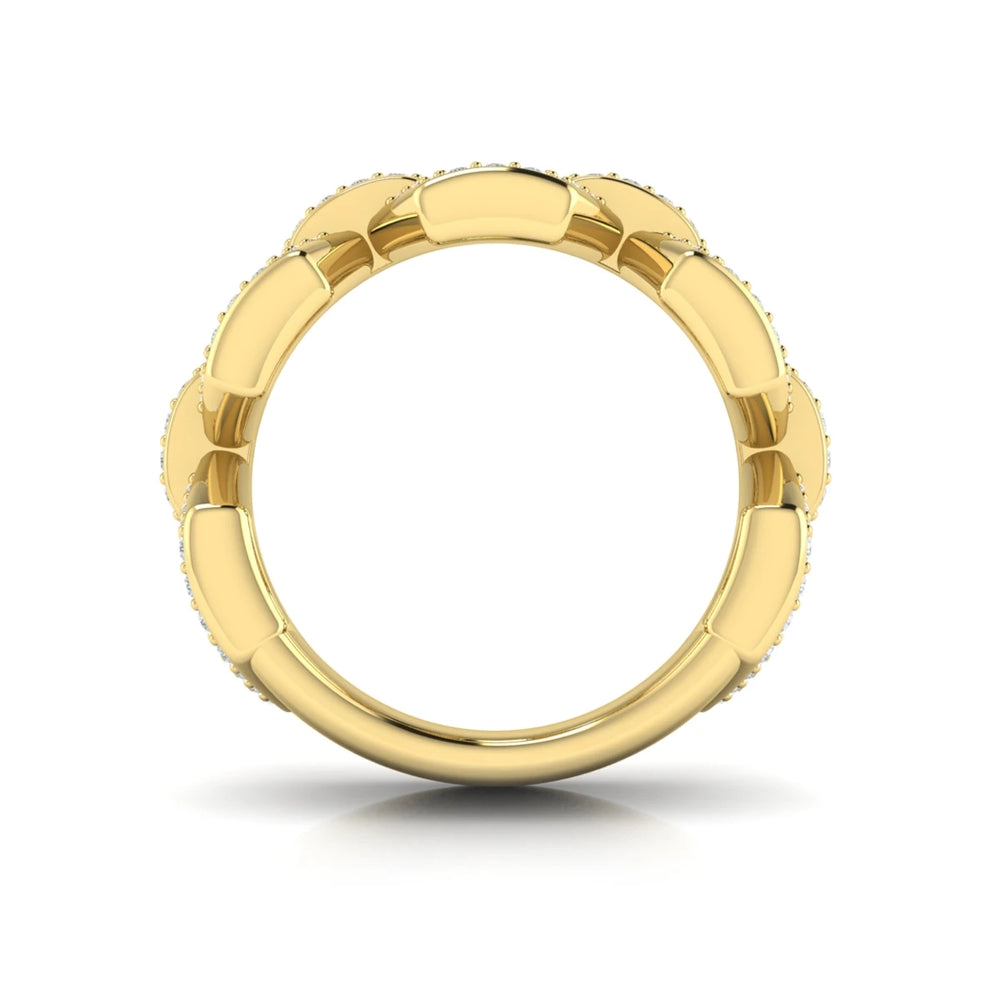 Diamond Link Ring Yellow Gold