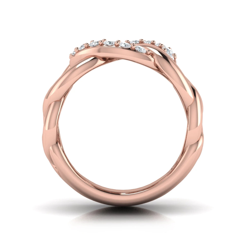 Diamond Interlaced Ring Rose Gold