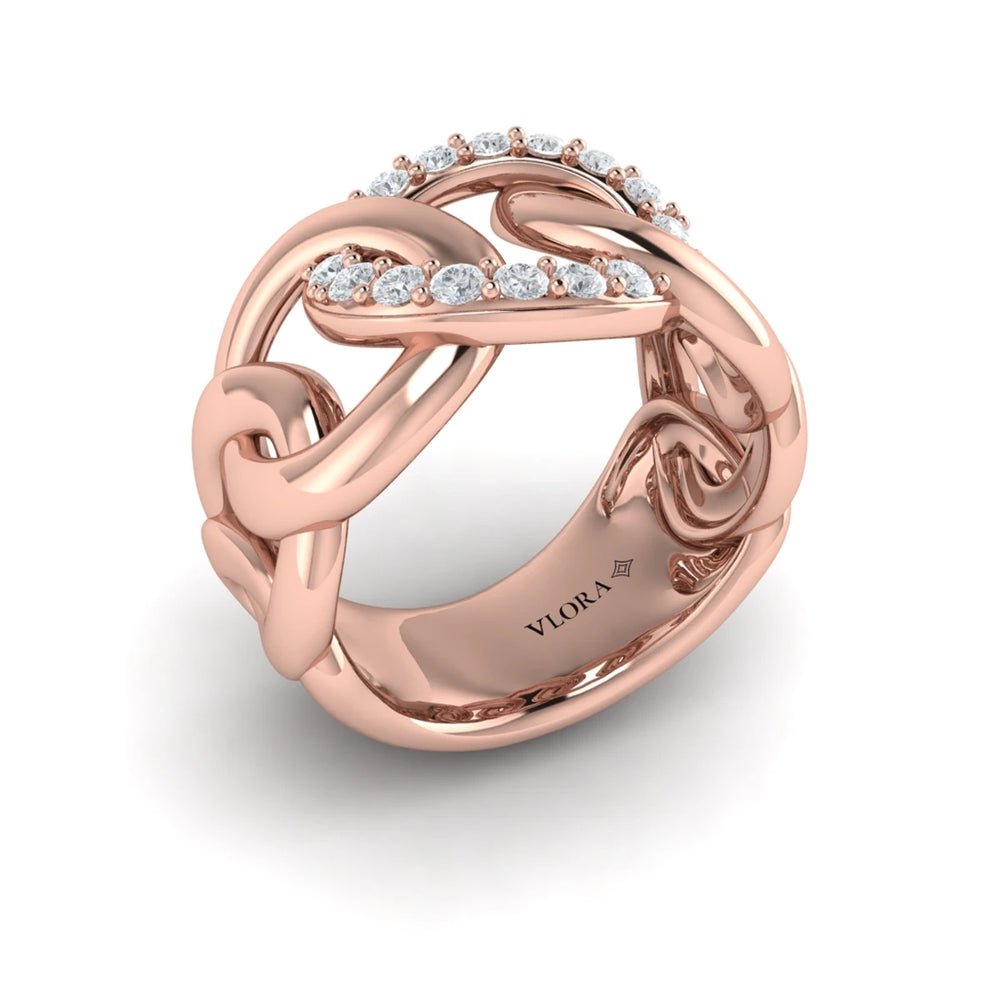 Diamond Interlaced Ring Rose Gold