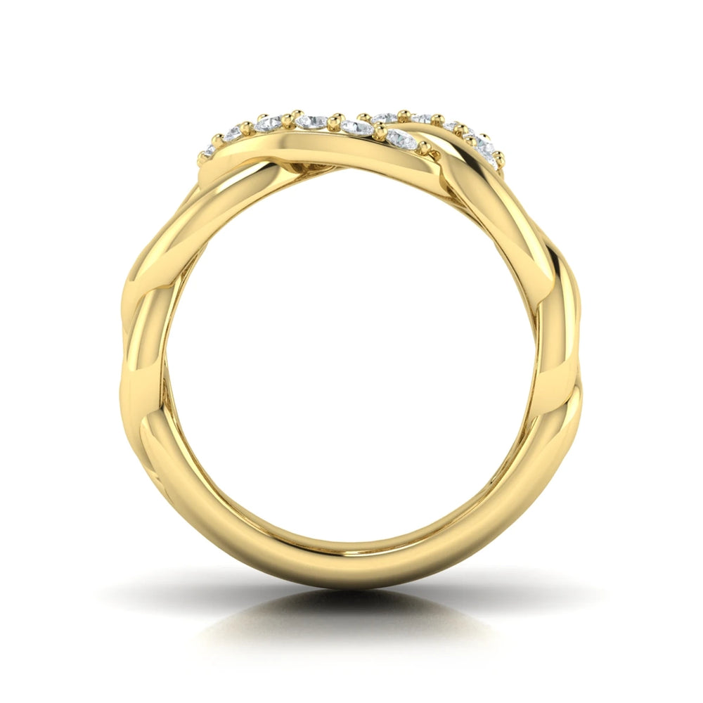 Diamond Interlaced Ring Yellow Gold