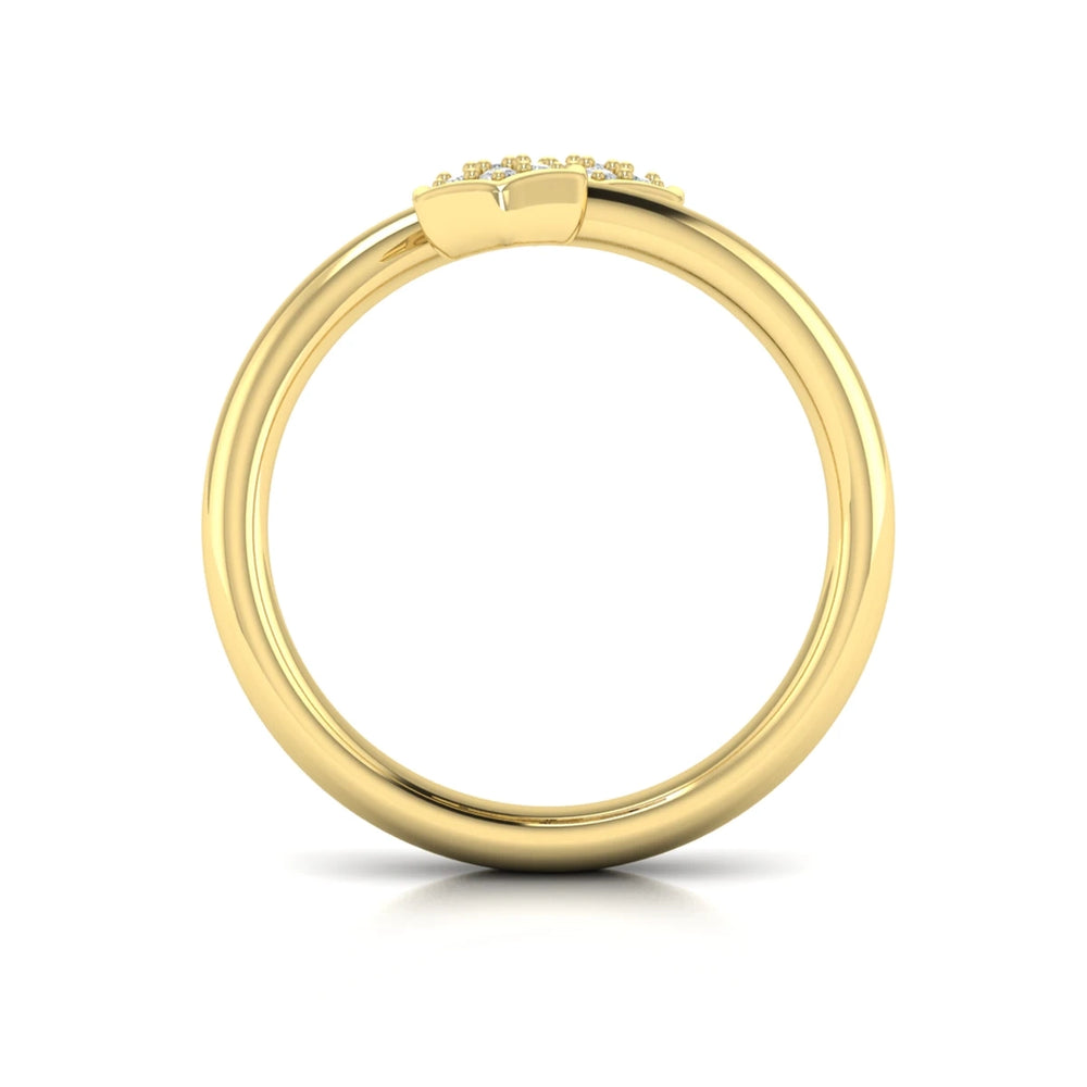 Diamond Cluster Honeycomb Wrap Ring Yellow Gold